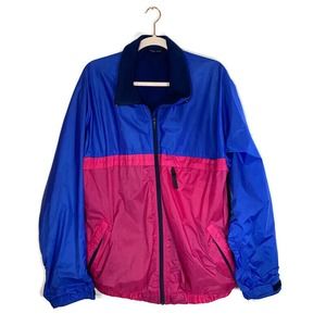 Vtg Patagonia Jacket Color Block Lined Nylon Jacket Sz L Hong Kong 90s READ FLAW
